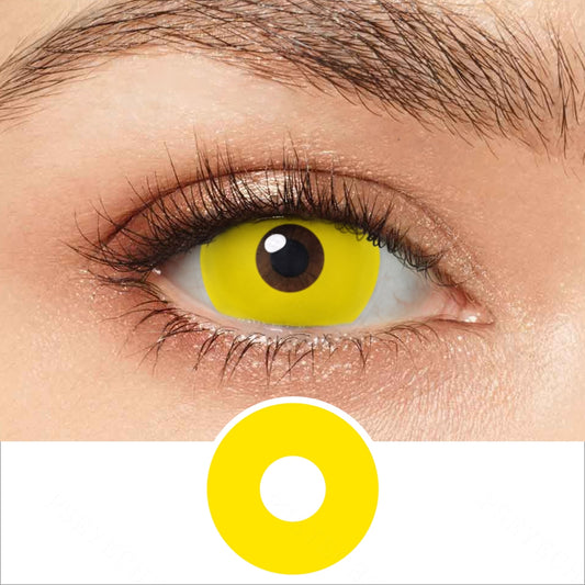 UV Glow Yellow Mini Sclera Contacts