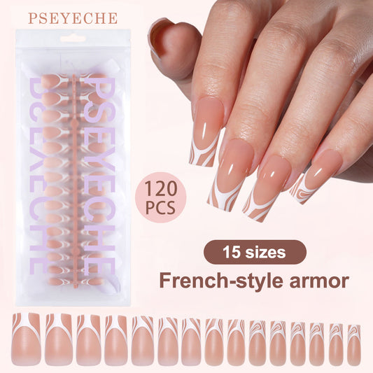 French Style Press On Nails (120 Pieces)