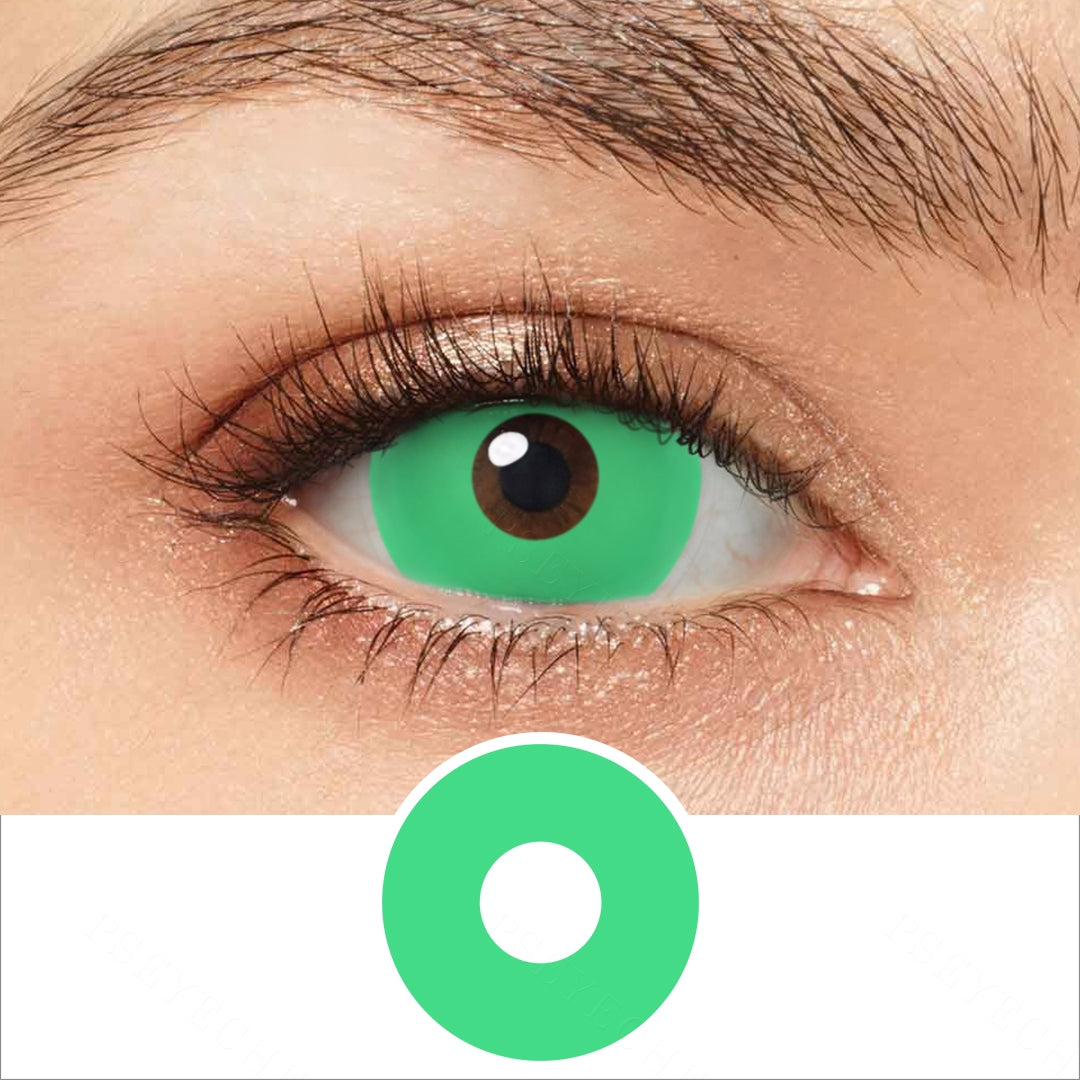UV Glow Green Mini Sclera Contacts