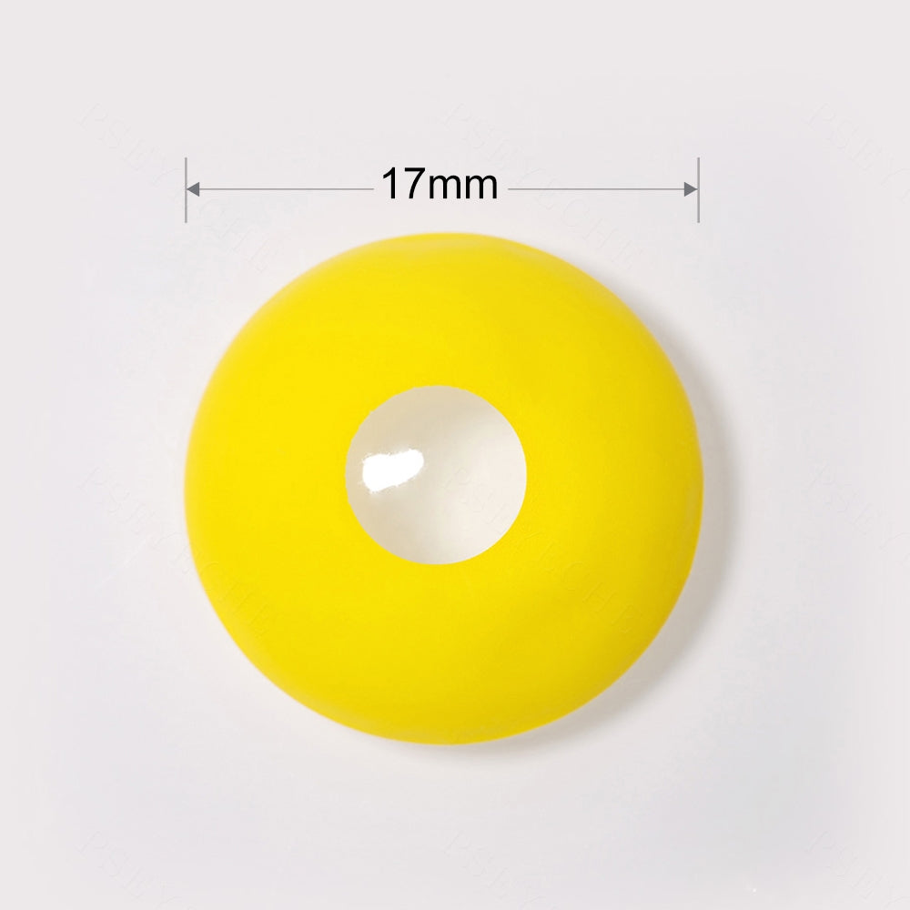 UV Glow Yellow Mini Sclera Contacts