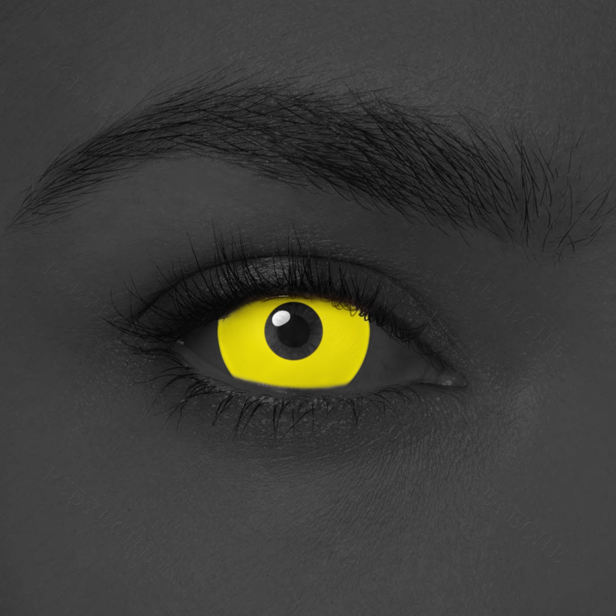 UV Glow Yellow Mini Sclera Contacts