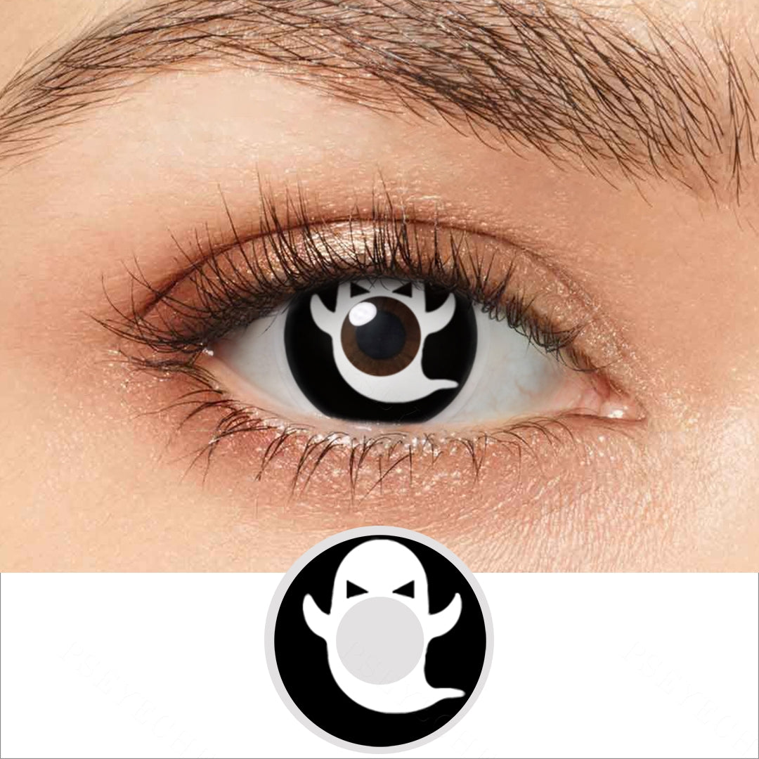 White Ghost Pattern Halloween Contacts