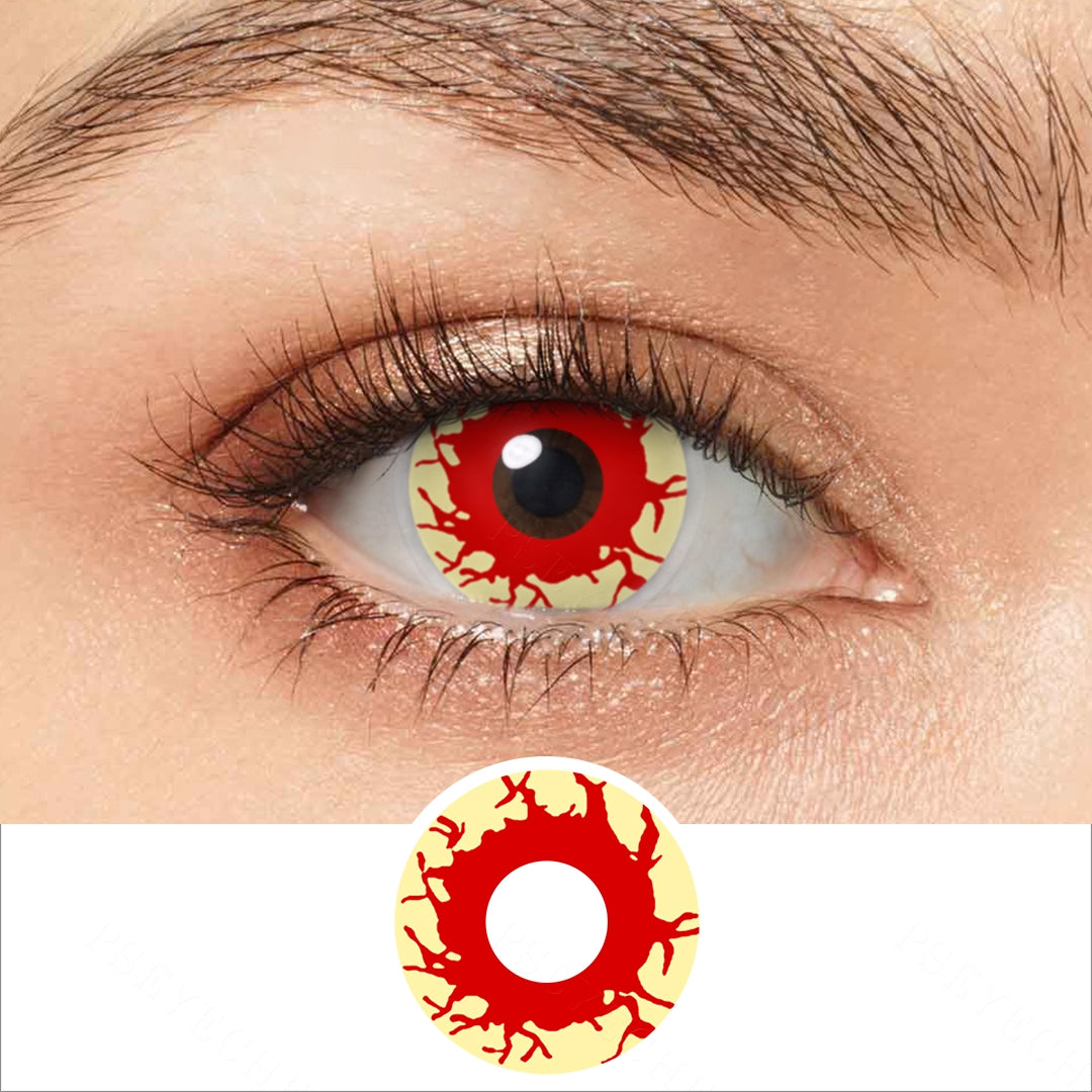 Yellowish Bloodshot Eye Contacts(Zombie Cosplay) PsEYEche