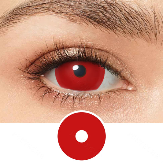 All Red Mini Sclera Contacts - PsEYEche