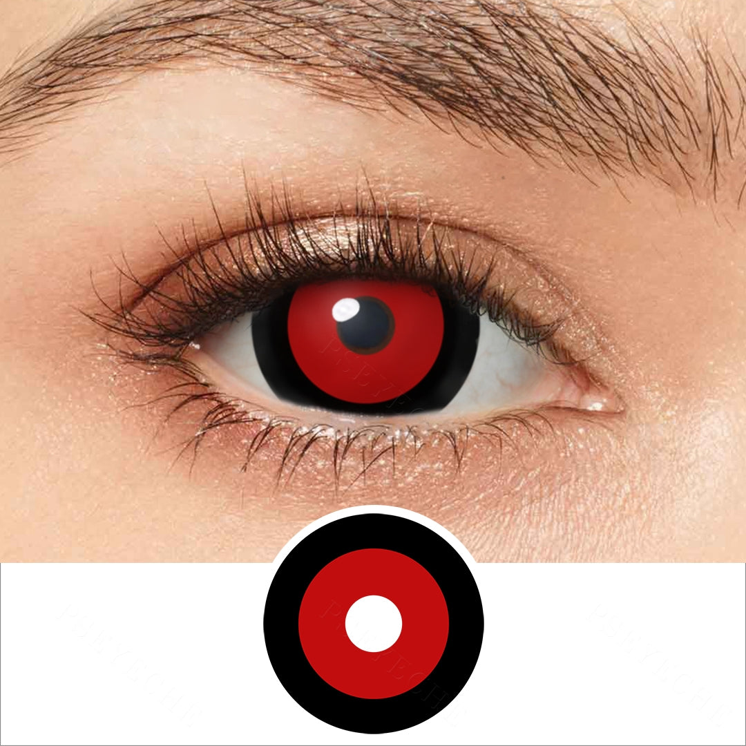 Black Ring Red Mini Sclera Contacts - PsEYEche