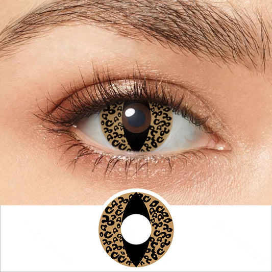 Brown Cheetah Cat Eye Contacts - PsEYEche