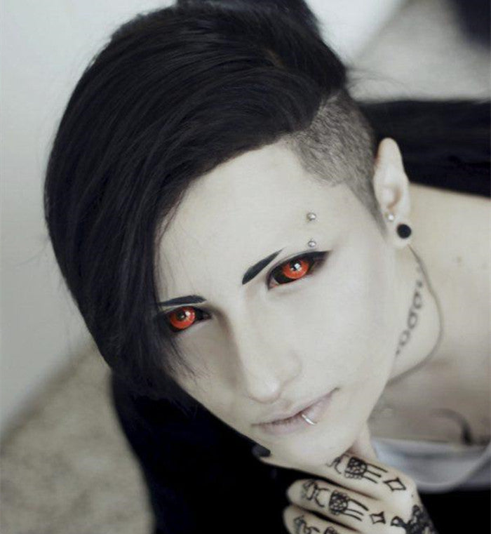 Jigsaw Black And Red Sclera Contacts - PsEYEche