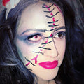 Model are wearing Blood Splat Lenses